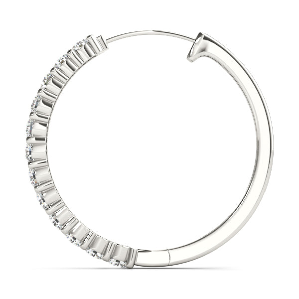 Shared-Prong Diamond Hoop Earrings – 1.08 ct