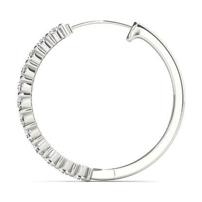 Shared-Prong Diamond Hoop Earrings – 1.08 ct
