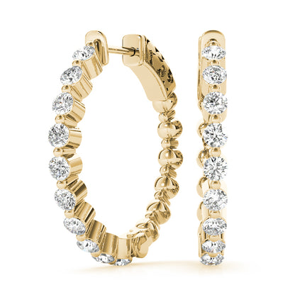 Olympe Front-set Diamond Hoop Earrings