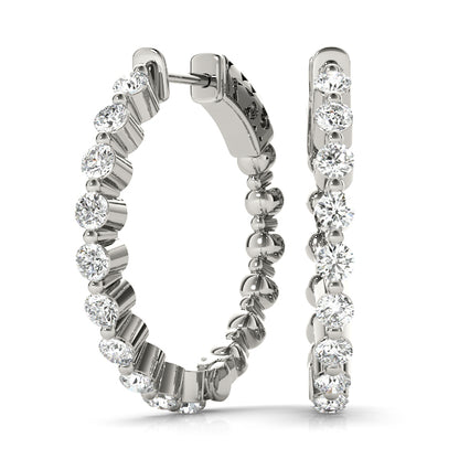 Olympe Front-set Diamond Hoop Earrings