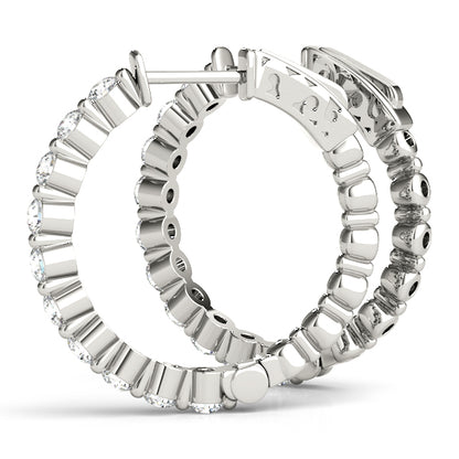 Olympe Front-set Diamond Hoop Earrings