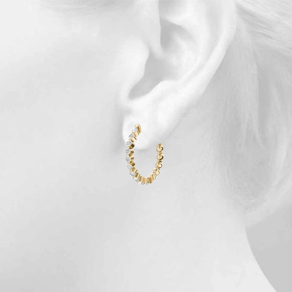 Olympe Front-set Diamond Hoop Earrings