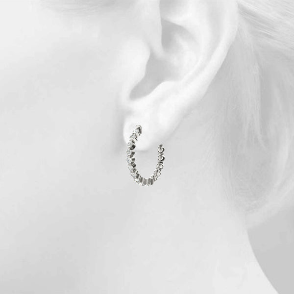Olympe Front-set Diamond Hoop Earrings