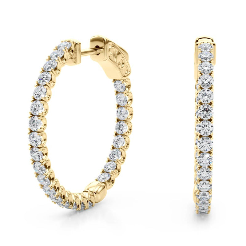 Astree Inside-out Diamond Hoop Earrings