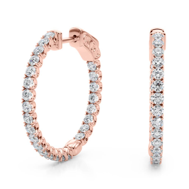 Astree Inside-out Diamond Hoop Earrings