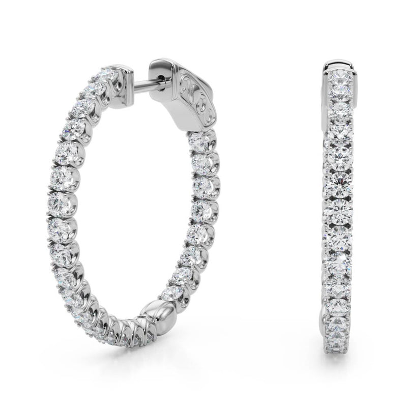 Astree Inside-out Diamond Hoop Earrings