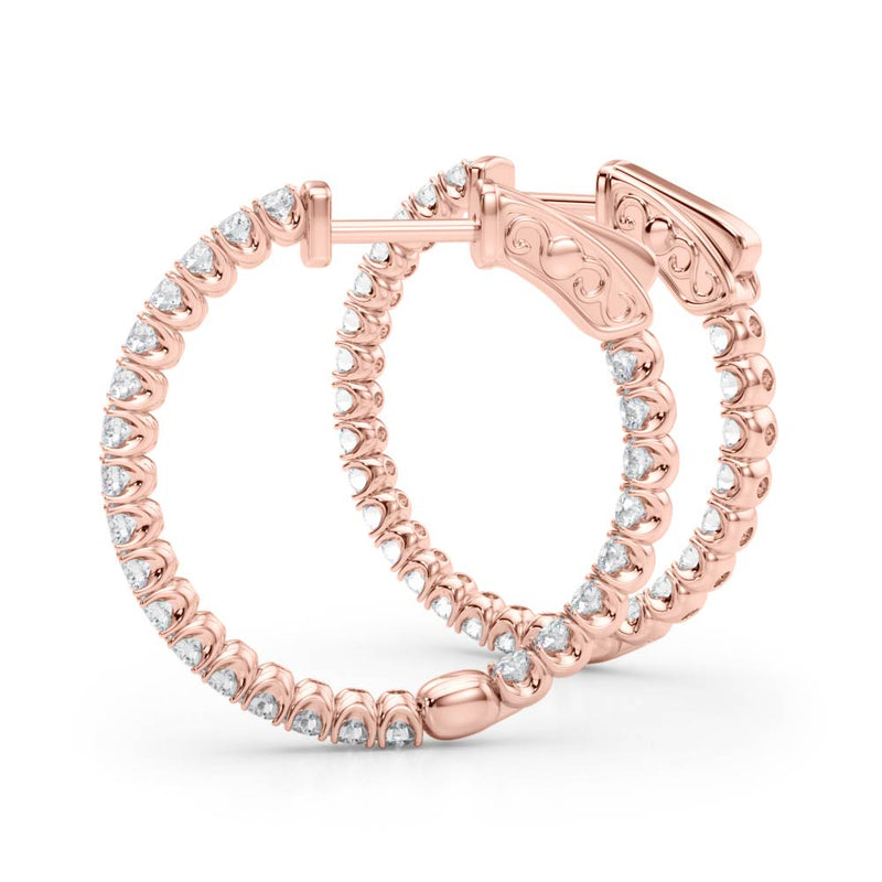 Astree Inside-out Diamond Hoop Earrings
