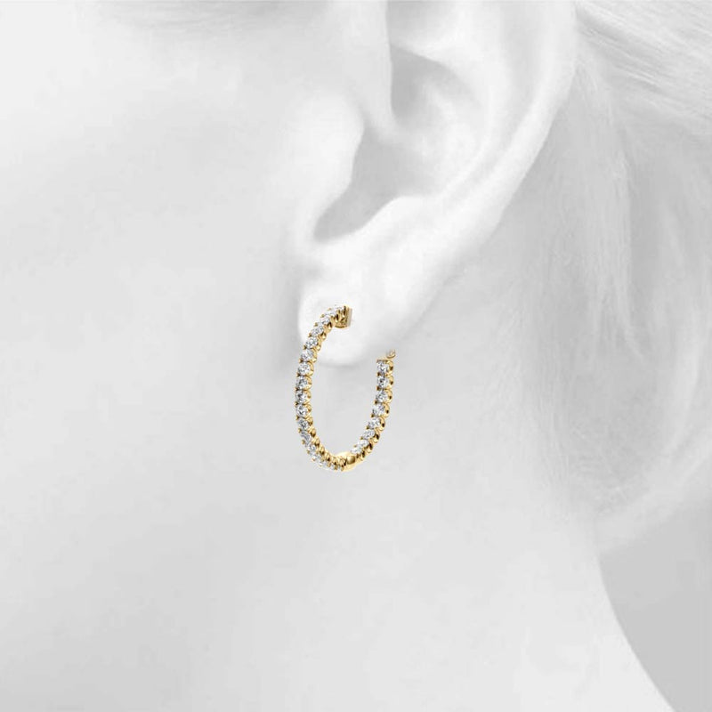 Astree Inside-out Diamond Hoop Earrings