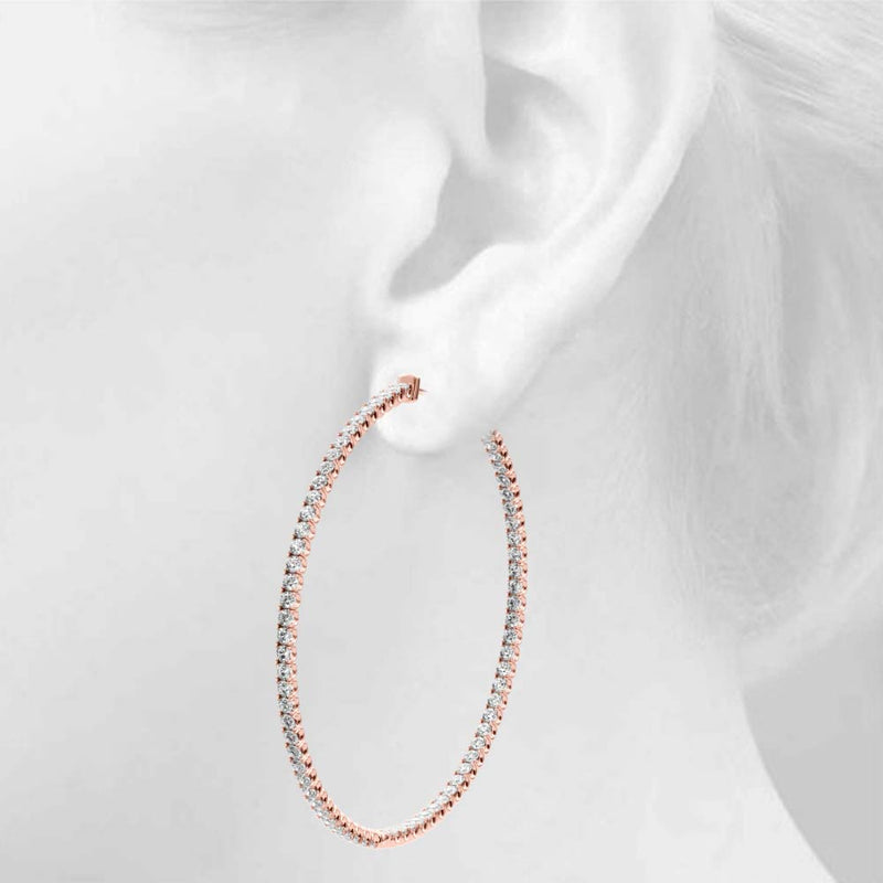 Astree Inside-out Diamond Hoop Earrings