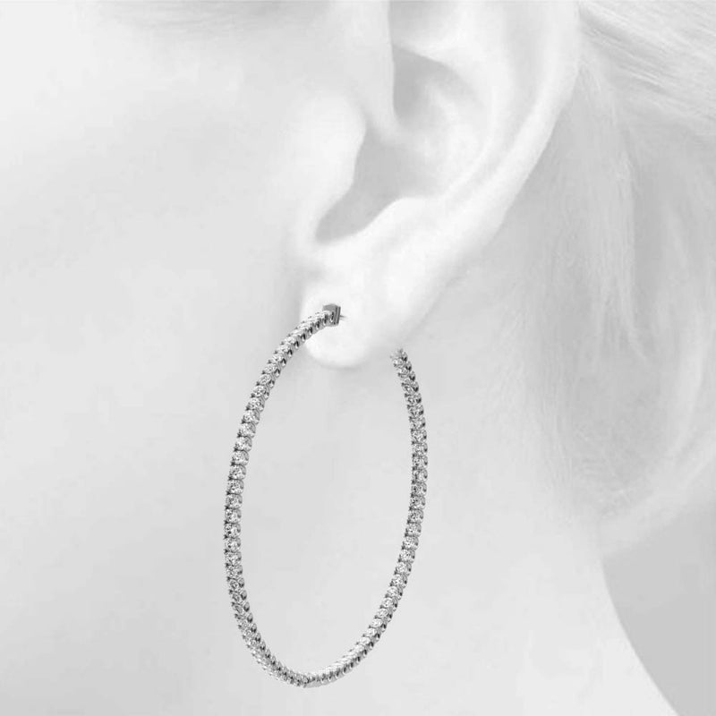 Astree Inside-out Diamond Hoop Earrings