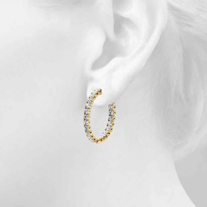 Astree Inside-out Diamond Hoop Earrings