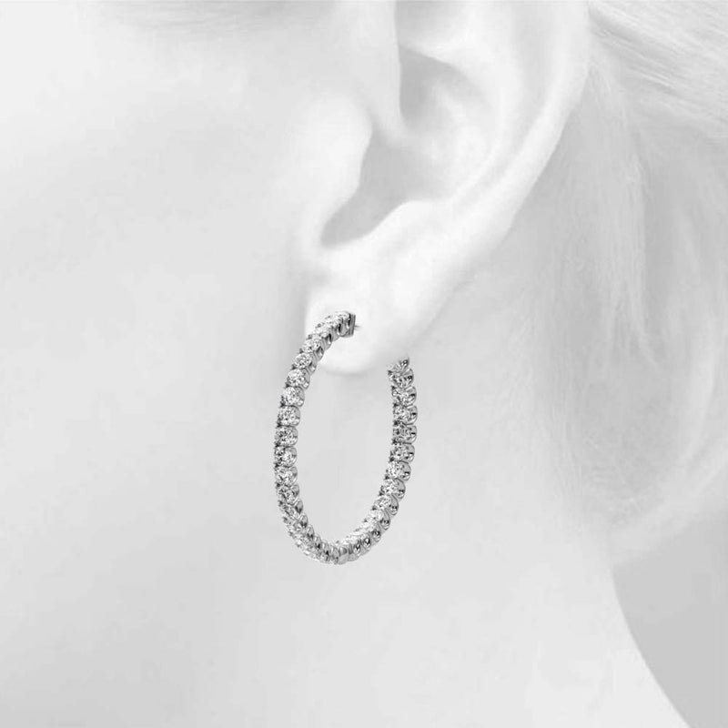 Astree Inside-out Diamond Hoop Earrings