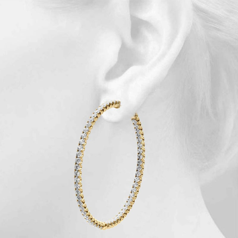 Astree Inside-out Diamond Hoop Earrings