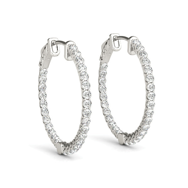 Edmee Inside-out Diamond Hoop Earrings