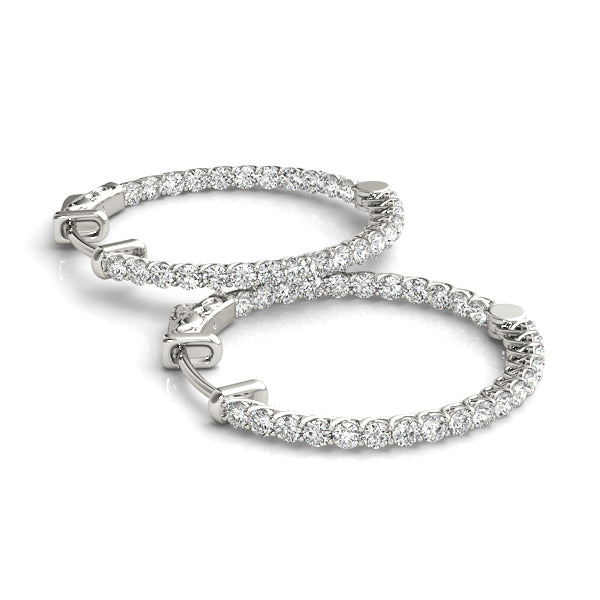 Edmee Inside-out Diamond Hoop Earrings