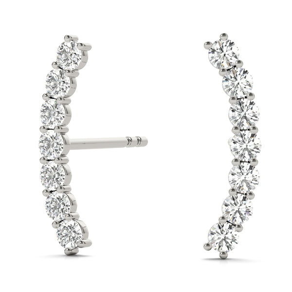 Curved Diamond Bar Earrings – 0.40 ct