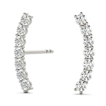 Curved Diamond Bar Earrings – 0.40 ct