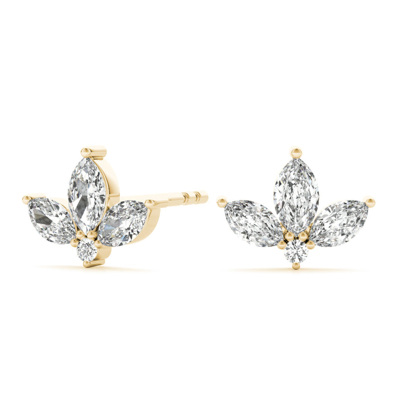 Gaia Floral Cluster Diamond Studs