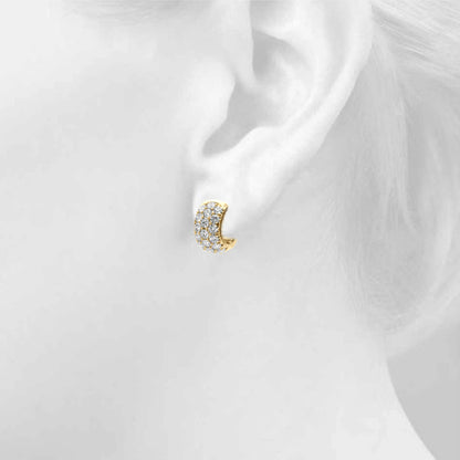 Three-Row Diamond Huggie Earrings – 3.04 ct