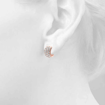 Three-Row Diamond Huggie Earrings – 3.04 ct