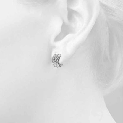 Three-Row Diamond Huggie Earrings – 3.04 ct