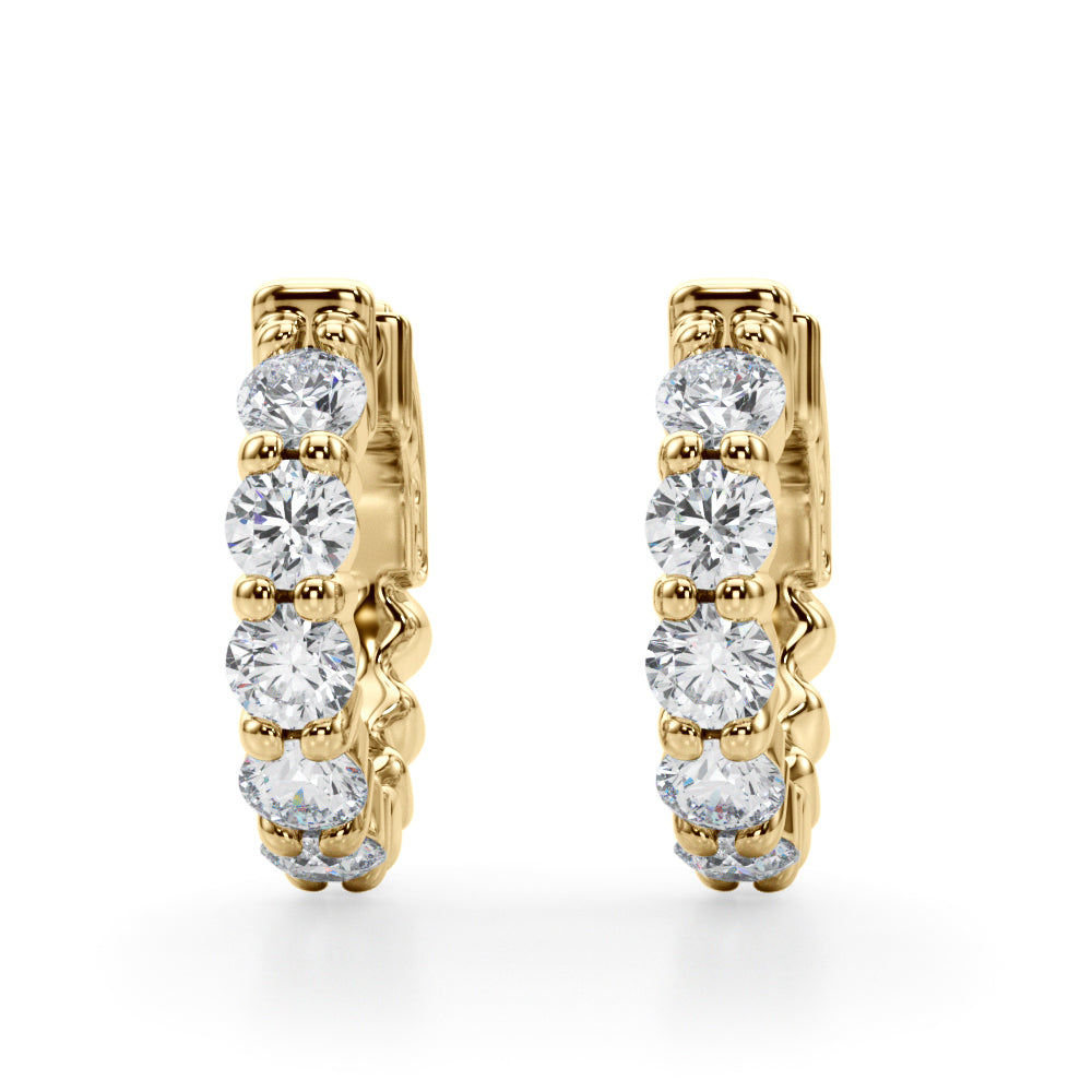 Pernelle Front-set Diamond Hoop Earrings