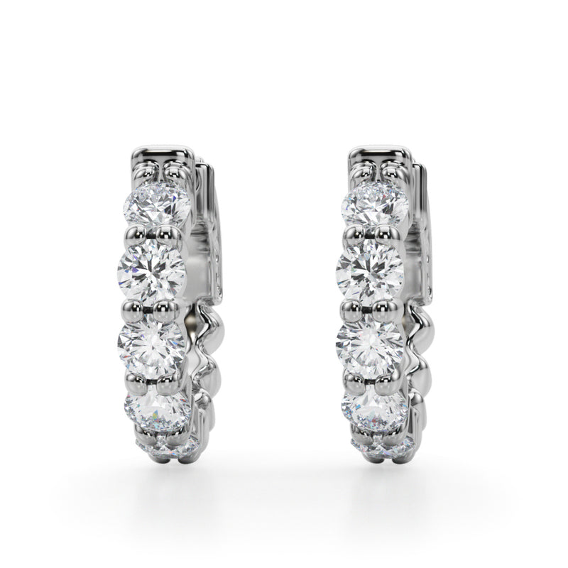 Pernelle Front-set Diamond Hoop Earrings