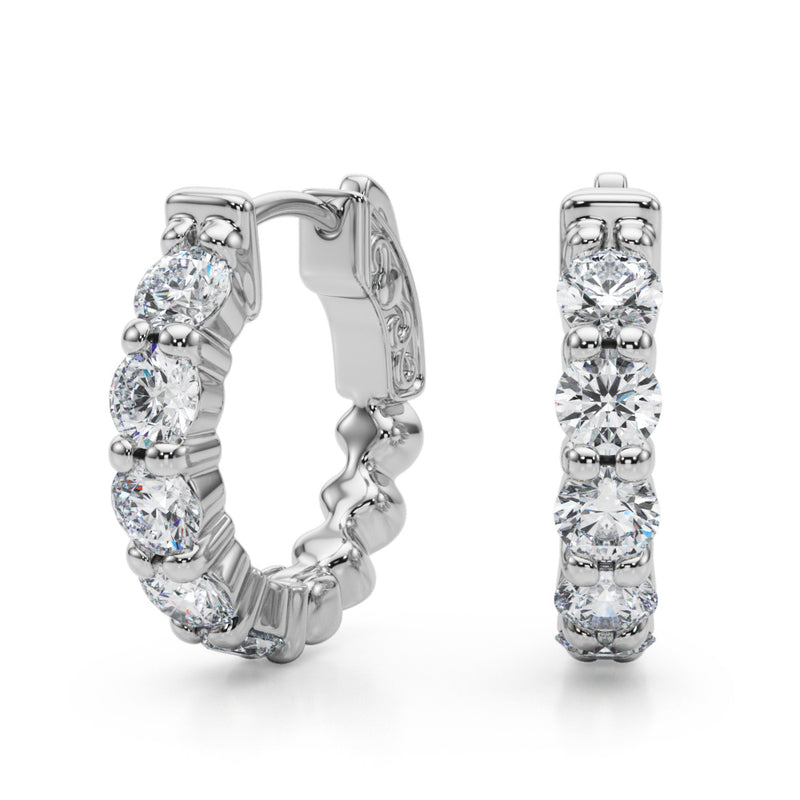 Pernelle Front-set Diamond Hoop Earrings