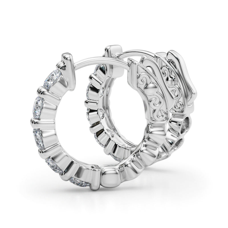 Pernelle Front-set Diamond Hoop Earrings