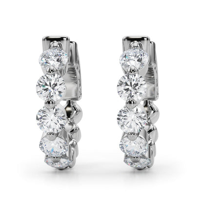 Shared-Prong Diamond Hoop Earrings – 1.00 ct