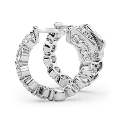 Shared-Prong Diamond Hoop Earrings – 1.00 ct