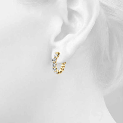 Shared-Prong Diamond Hoop Earrings – 1.00 ct