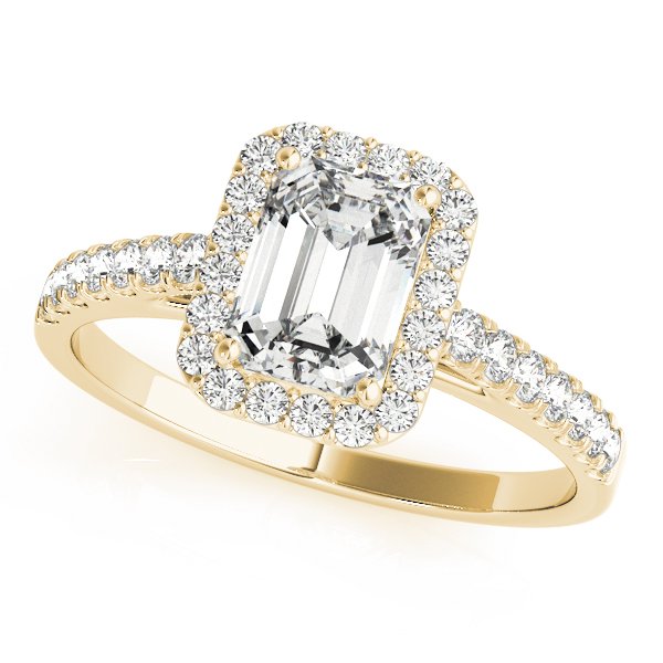 Linda Emerald Cut Halo Engagement Ring
