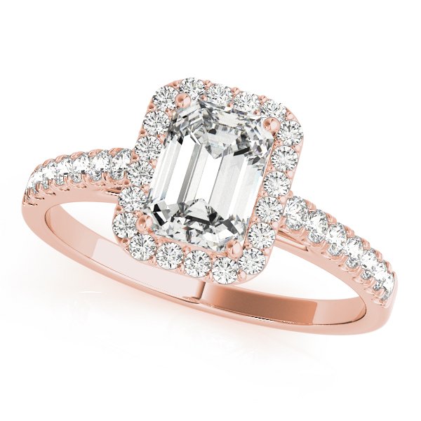 Linda Emerald Cut Halo Engagement Ring