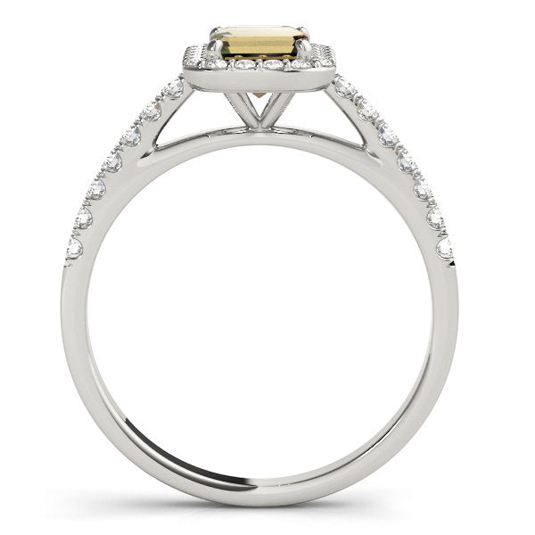 Linda Emerald Cut Halo Engagement Ring