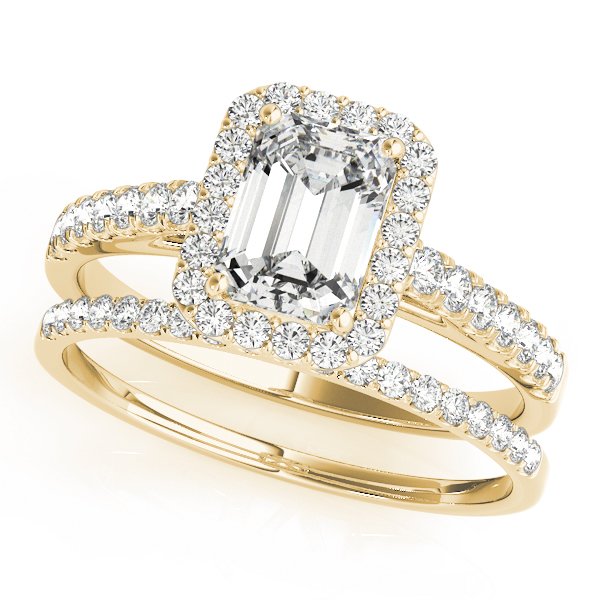 Linda Emerald Cut Hidden Halo Engagement Ring