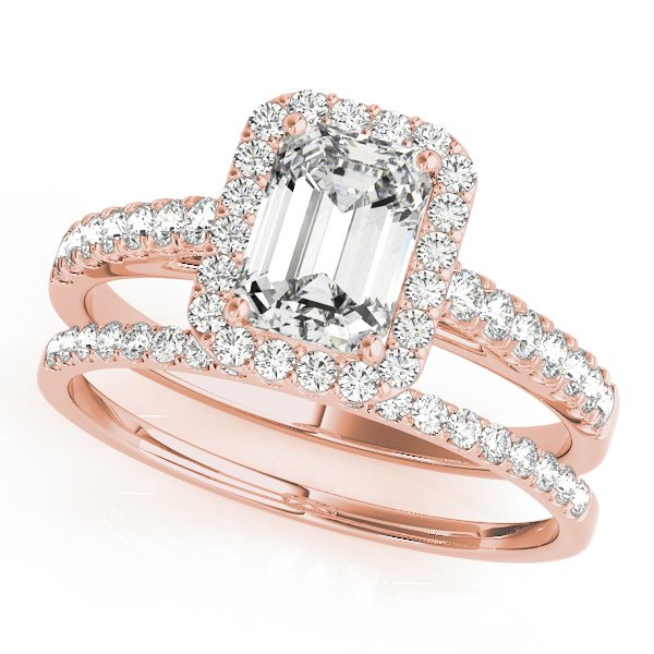Linda Emerald Cut Halo Engagement Ring