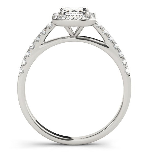 Linda Emerald Cut Halo Engagement Ring