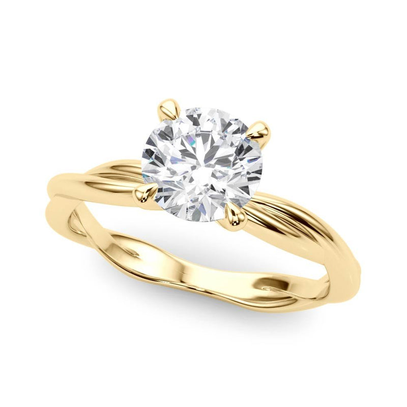 Gala Round Twisted Shank Engagement Ring