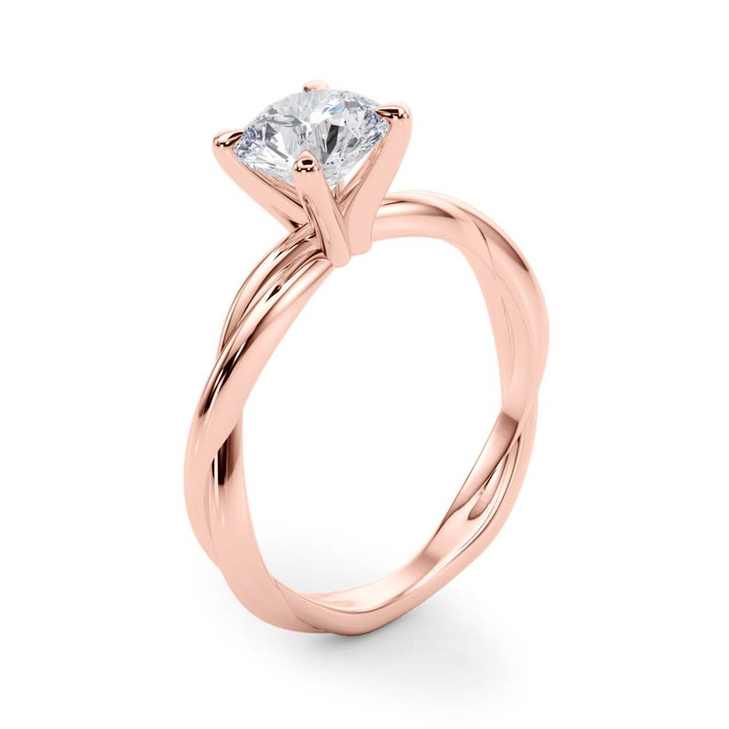 Gala Round Twisted Shank Engagement Ring