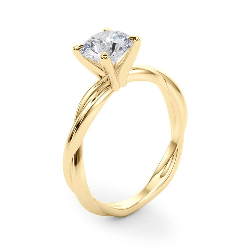Gala Round Twisted Shank Engagement Ring