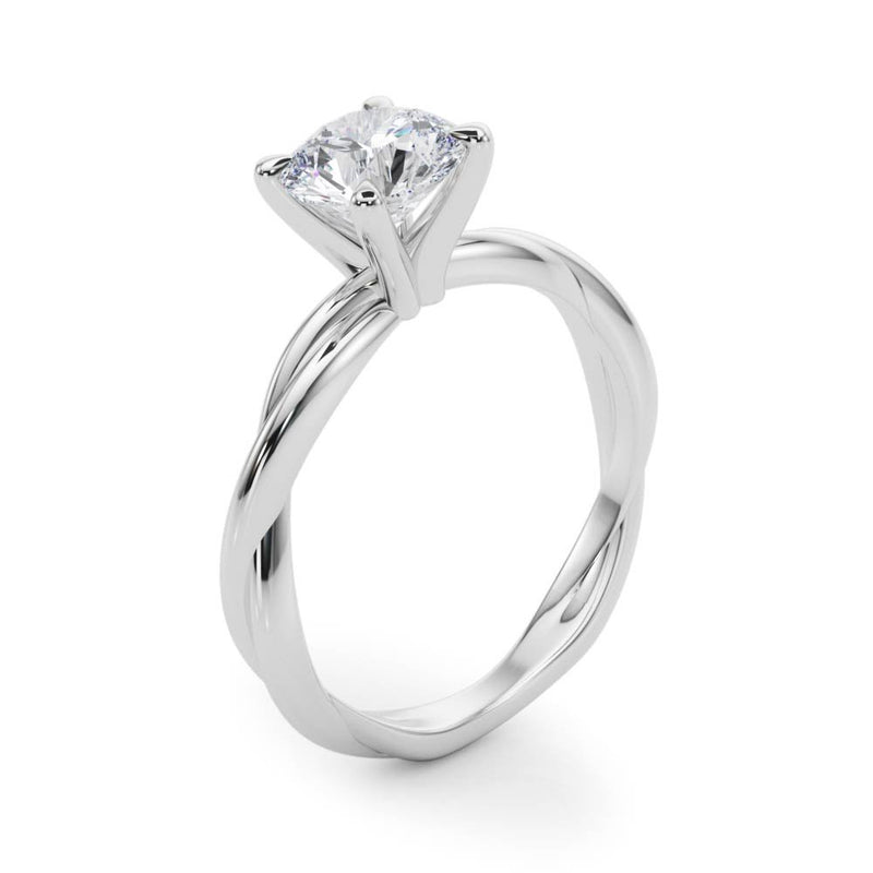 Gala Round Twisted Shank Engagement Ring