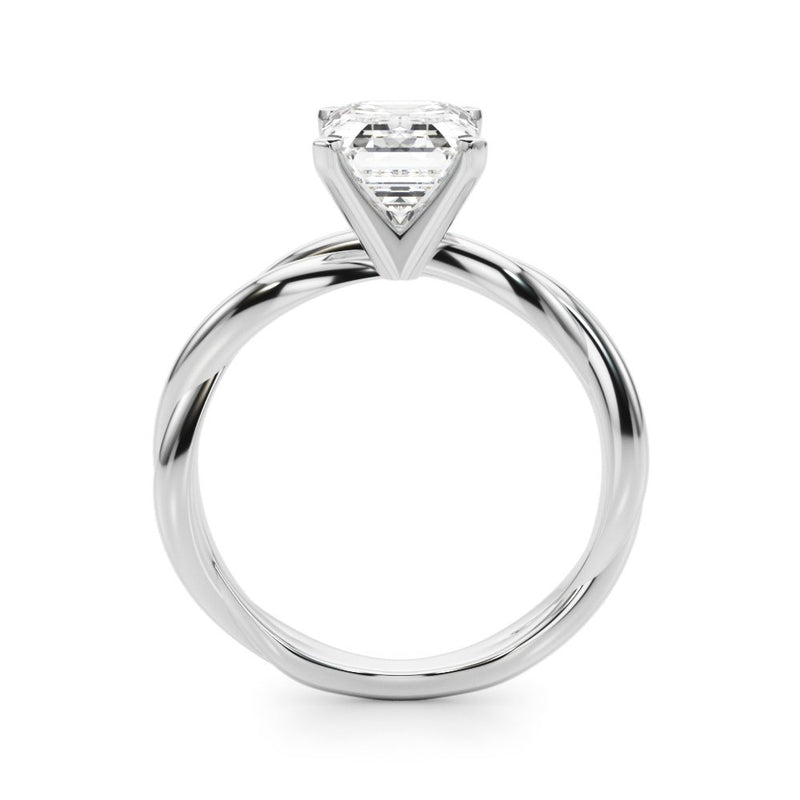 Gala Round Twisted Shank Engagement Ring