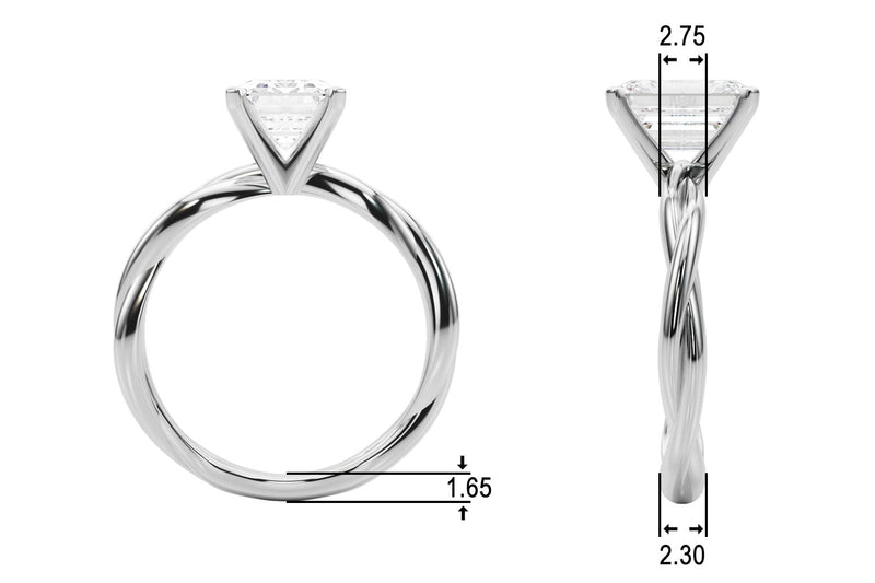 Gala Round Twisted Shank Engagement Ring