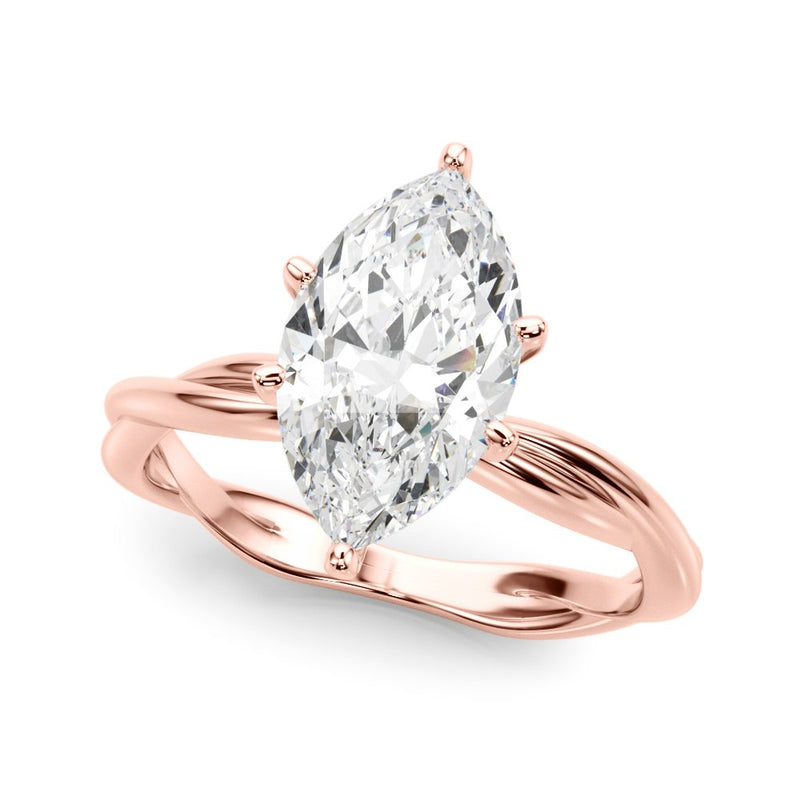 Gala Round Twisted Shank Engagement Ring
