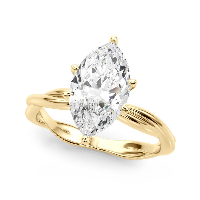 Gala Round Twisted Shank Engagement Ring
