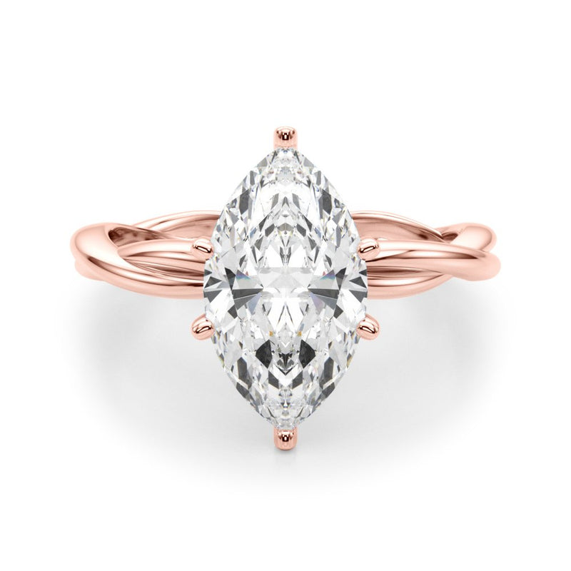 Gala Round Twisted Shank Engagement Ring