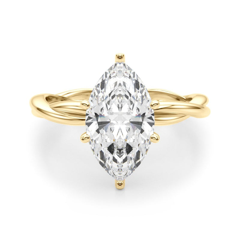 Gala Round Twisted Shank Engagement Ring