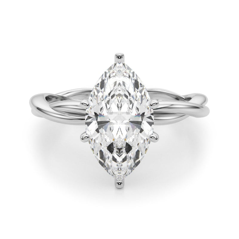 Gala Round Twisted Shank Engagement Ring