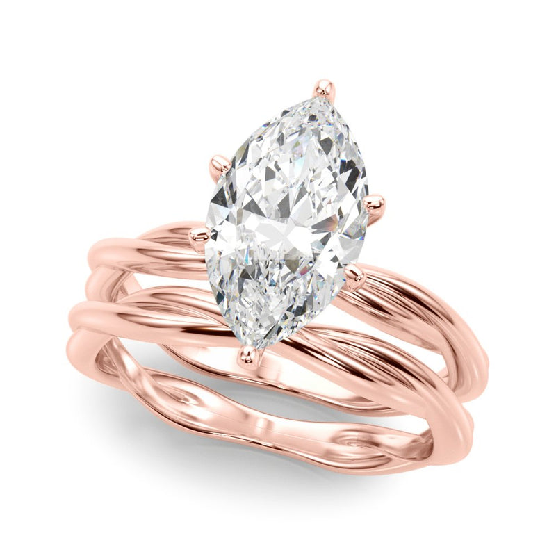 Gala Round Twisted Shank Engagement Ring